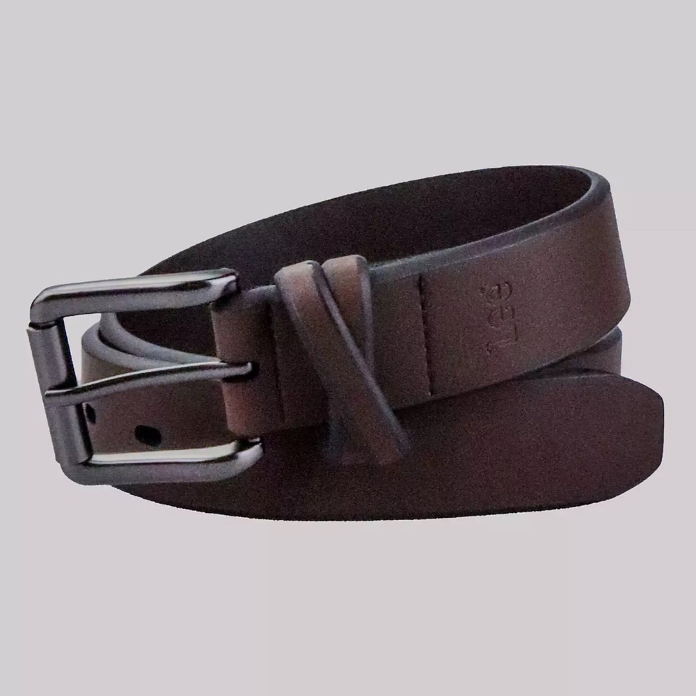Lee -Women's Square Buckle Double Loop Belt SZ L-Brown